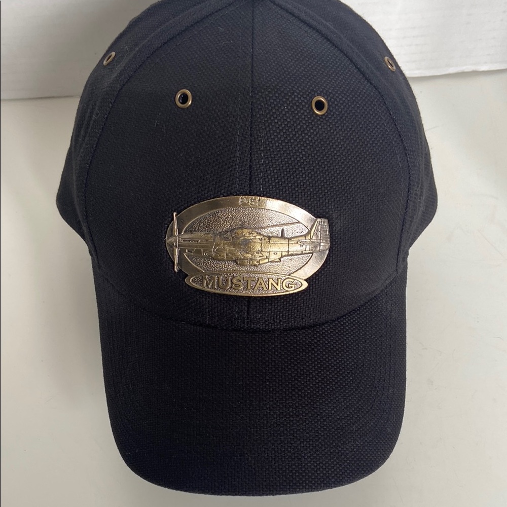 Black  “Mustang P-51” Cap with Brass  Logo